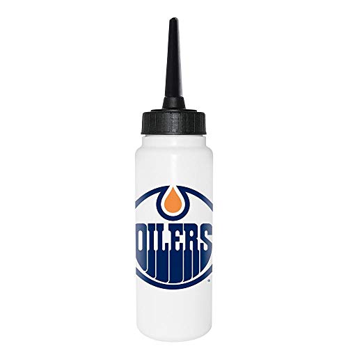 Sherwood NHL Trinkflasche 1000 ml, Edmonton Oilers, Eishockey Trinkflasche, Sportflasche mit NHL Club Logo, biegsamer Silikon-Trinkhalm