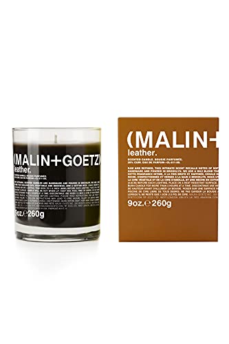 Malin + Goetz Lederkerze - Artisanal Leather Goods Aroma-Duft, natürliche Wachsmischung, moderner & traditioneller Duft, vegan & tierversuchsfrei, Baumwolldocht, hält 60 Stunden