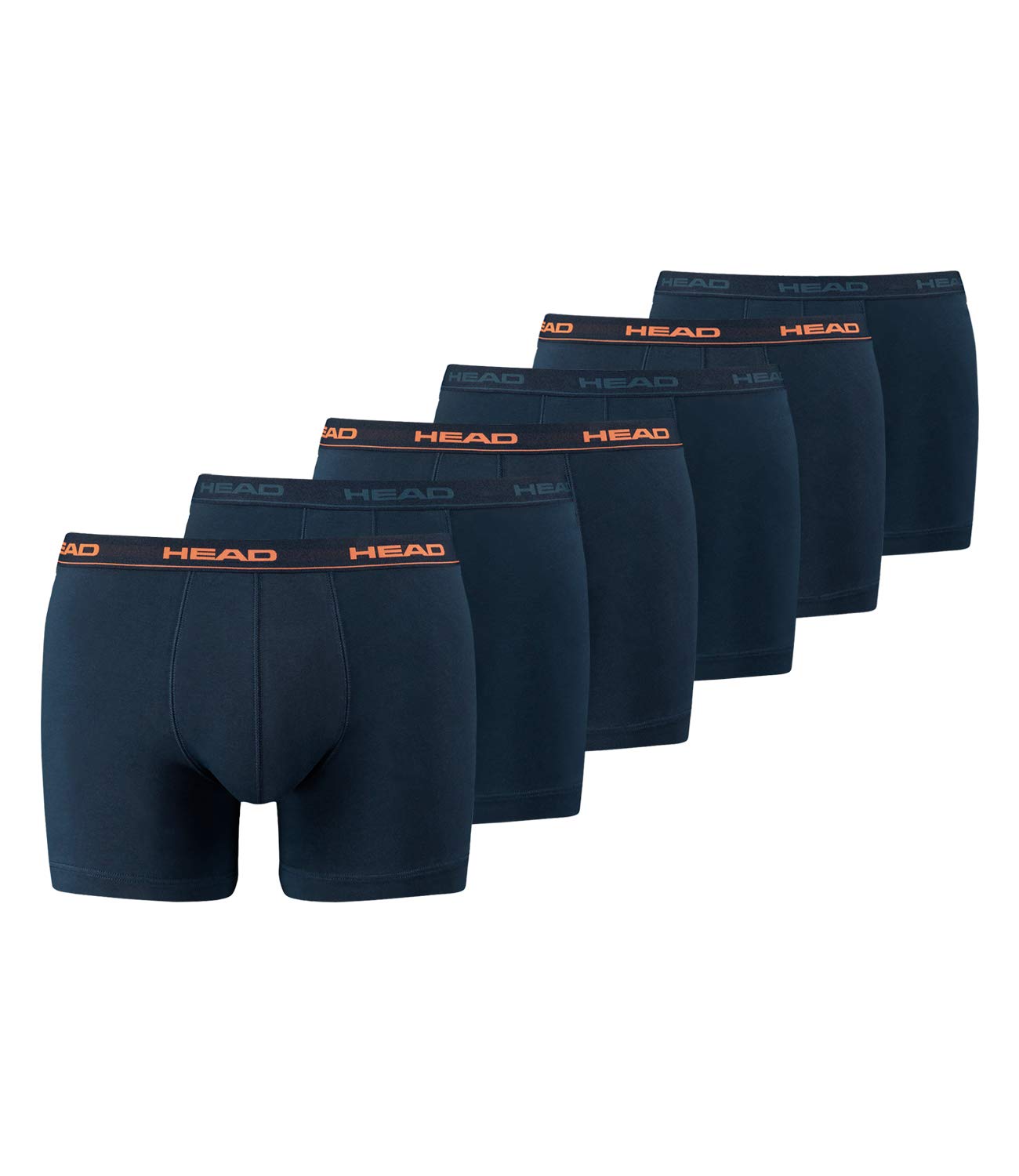 HEAD Herren Boxershorts Cotton Stretch 891003001 6er Pack, S, 493 - Peacoat/Orange
