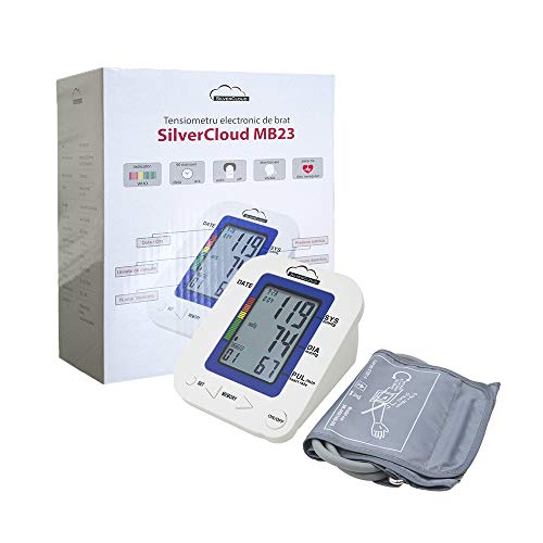 SilverCloud Intelligente Oberarm Blutdruckmessgerät MB23 LCD-Bildschirm, Stimme Warnung Manschette 22-36 cm
