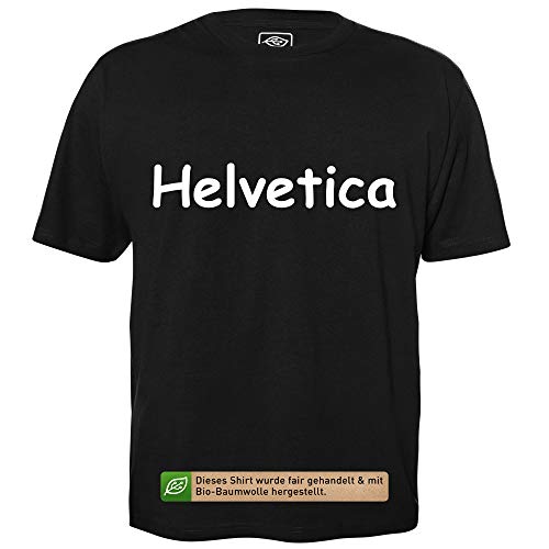 Helvetica - Herren T-Shirt für Geeks mit Spruch Motiv aus Bio-Baumwolle Kurzarm Rundhals Ausschnitt, Größe XXL