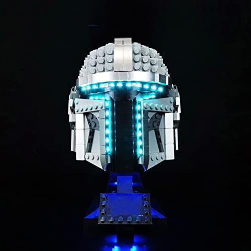 Für Lego 75328 Star Wars Mandalorianer Helm Beleuchtung LED Licht Set, Kompatibel mit Lego 75238, für Männer und Frauen Spielzeug Geschenk(Nicht Enthalten Modell)