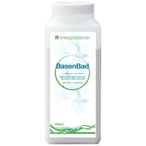BasenBad - Basisches Badesalz mit Q10, Aloe Vera, Spirulina & Rosa Mayosalz - pH-Wert - Säure-Basen-Haushalt - Vegan - GVO-frei - Ohne Zusatzstoffe - 800g