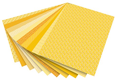 folia 46109 - Motivkarton Basics gelb sortiert, 50 x 70 cm, 270 g/qm, 10 Bogen - Grundlage für vielfältige Bastelarbeiten und -ideen