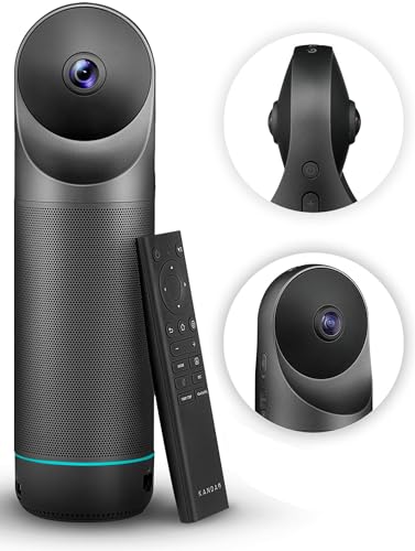 KanDao Meeting Pro 360-Grad-All-in-One-Video-Konferenzraum-Kamerasystem - Automatischer Sprecherfokus & Intelligentes Zoomen Video und Audio Meeting Kamera, für kleine bis große Konferenzräume.
