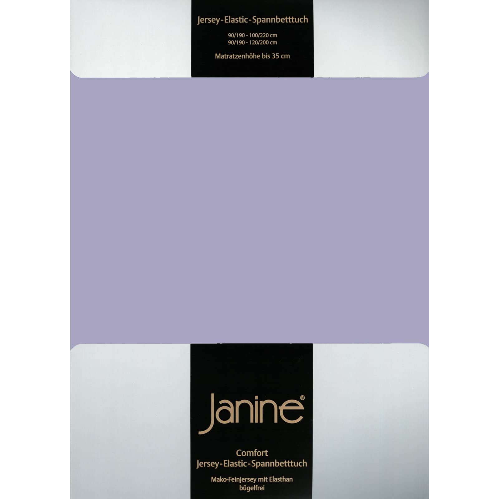 Janine Design Jersey Elastic Spannbetttuch Lavendel, 180x200 cm - 200x220 cm