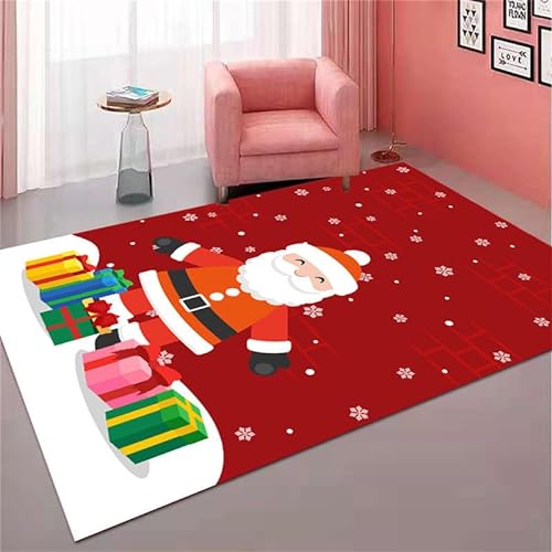 Weihnachtsteppich Weihnachtsmann Rentier Bedruckte Fußmatten Moderne Teppiche Multi-Size Low Flor Anti Rutsch Waschbarer Bereich Teppich für Festival Home Dekoration