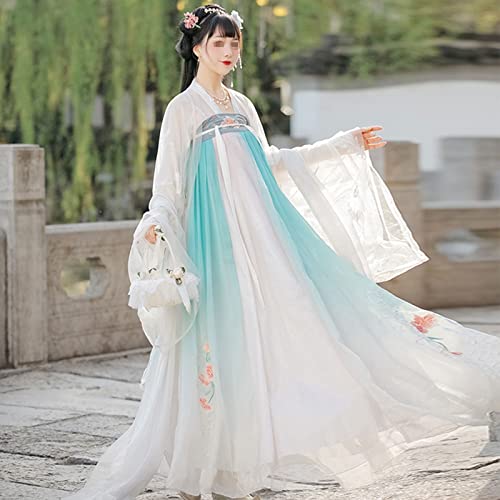 Hanfu-Kleid für Frauen, traditionelles, fließendes Hanfu-Bühnenkostüm für Erwachsene, Cosplay-Han-Fu-Kostüm (Color : 6 Meters Skirt, Size : S=154-162cm)