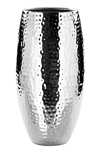 Fink - Vase / Blumenvase - AFRICA - vernickelt - gehämmert - Höhe 28 cm - Ø 14cm