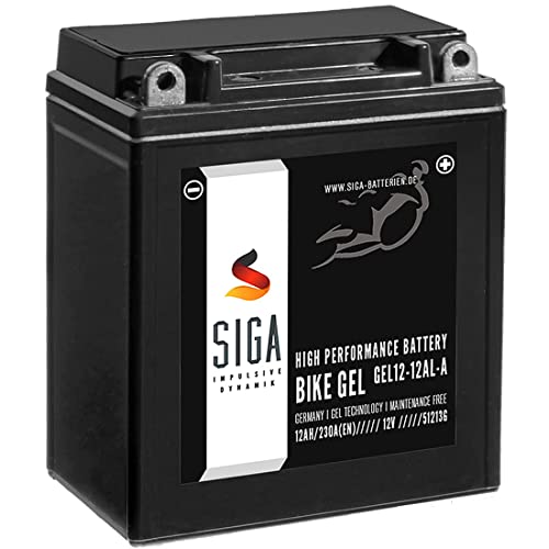 SIGA Gel Motorradbatterie 12V 12Ah 230A/EN Gel Batterie YB12AL-A2 GEL12-12AL-A YB12AL-A für XV 535 und F 650