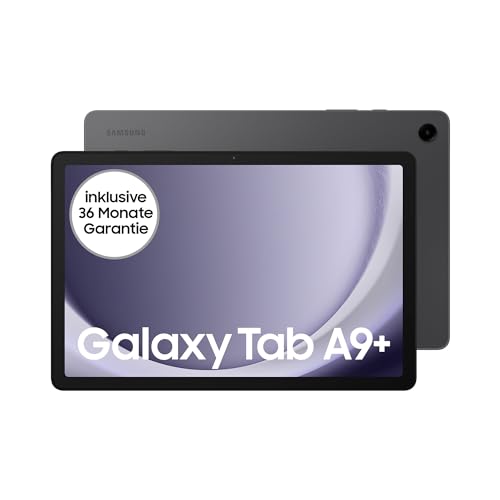 Samsung Galaxy Tab A9+ Android-Tablet, 5G, 64 GB / 4 GB RAM, MicroSD-Kartenslot, Graphite, Inkl. 36 Monate Herstellergarantie [Exklusiv bei Amazon]