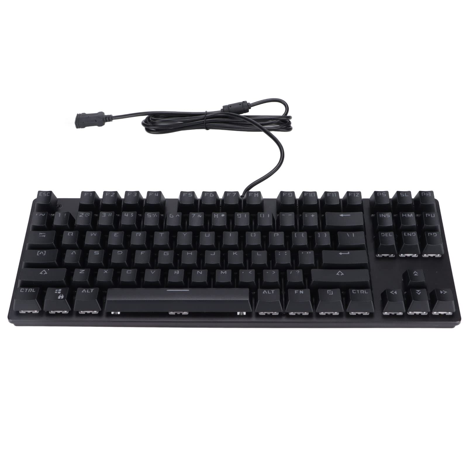 Heayzoki Mechanische Tastatur,Kabelgebundene Gaming-Tastatur USB Kabelgebunden Grüne Achsen 87-Tasten RGB Mechanische Büro-Gaming-Tastatur,Schwarz