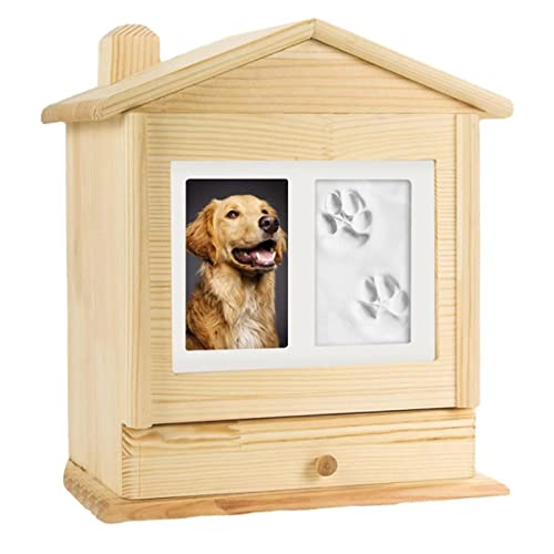 ROSSEV Feuerbestattungsbox für Haustiere - Urnen für Haustiere aus Holz für Asche von Hunden oder Katzen mit Foto | Gedenkurnen für Haustiere für Hunde- oder Katzenasche