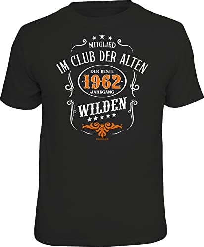 Herren Geburtstag T-Shirt 60 Jahre - 1962 Der Beste Jahrgang - lustige Shirts für Männer schwarz Geschenk Set mit Mini Flaschenshirt