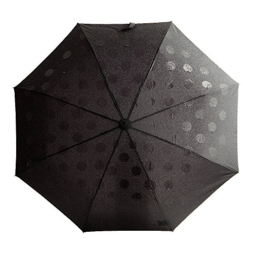 SUCK UK Magischer Polka-Tupfen-Regenschirm, 25 cm, Schwarz