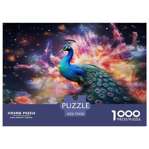 Galaxy Peacock Für Erwachsene 1000 Teile Puzzles Home Decor Family Challenging Games Educational Game Geburtstag Stress Relief Toy 1000pcs (75x50cm)