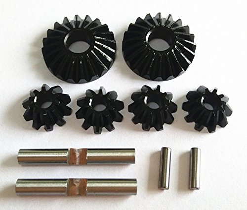 CrazyRacer for 1/10 Losi Baja Rey Rock LOS232004 Harden Steel Differential Gears with Pins - 6pcs Set Black