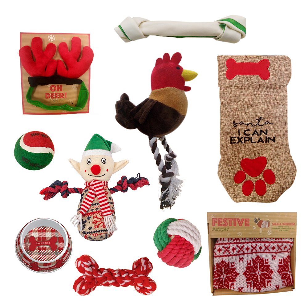 Pet Brands Weihnachten Geschenk-Set für Hunde, 10 Stück