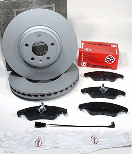 Autoparts-Online Set 60012149 Zimmermann Bremsscheiben 1LA Coat Z/Bremsen + Bremsbeläge + Warnkabel für vorne/die Vorderachse