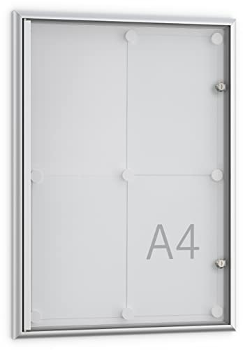 Dreifke® Softline-Schaukästen MSK 4 | für Innen | 4 x DIN A4 | 22mm Bautiefe | einseitig | abschließbar
