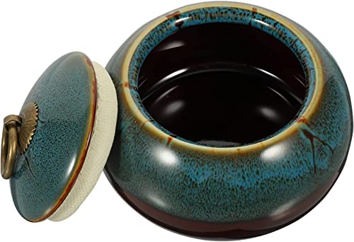 GImLY Keksbehälter Keramik Teeglas, Keramik Keramik Vorratsdose Vintage Küchengläser Keramikdosen mit Deckel für Küche Zuhause (Dunkelblau) Keramik Lebensmitteldose