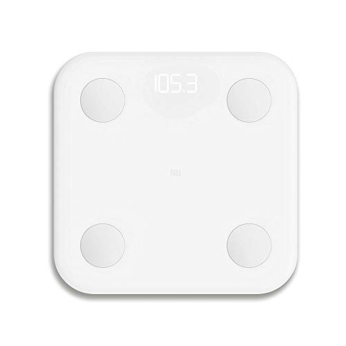 Xiaomi mi smart waage, messung von körpergewicht, körperfett, wasseranteil und bmi, inklusive 16 profile, abs gehäuse, appverbindung mit ios & android, bis zu 150 kg belastbar