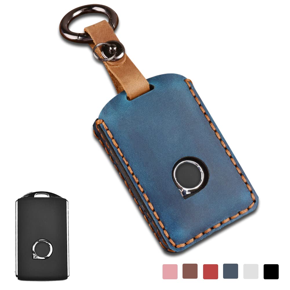 Autoschlüssel Hülle Schlüsselhülle Für S90 V90 XC90 XC60 XC40 Schutzhülle Autoschlüssel Hülle Cover Schlüsselhülle mit Schlüsselanhänger,Blau