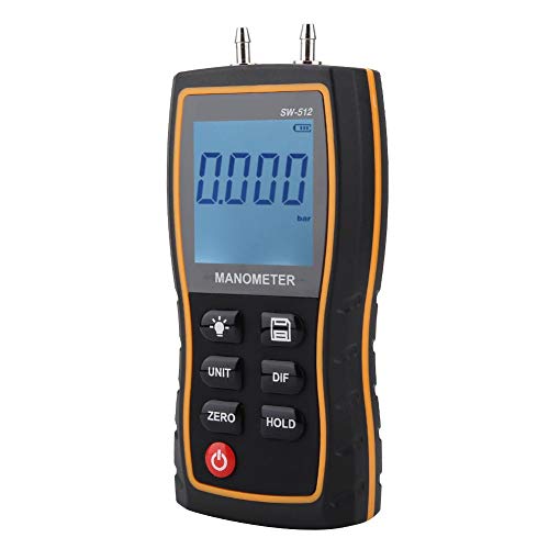 SW512 Hochpräzises digitales Differenzdruckmessgerät Luftdruckmessgerät zur Messung des Differenzdrucks ± 13,79 kPa