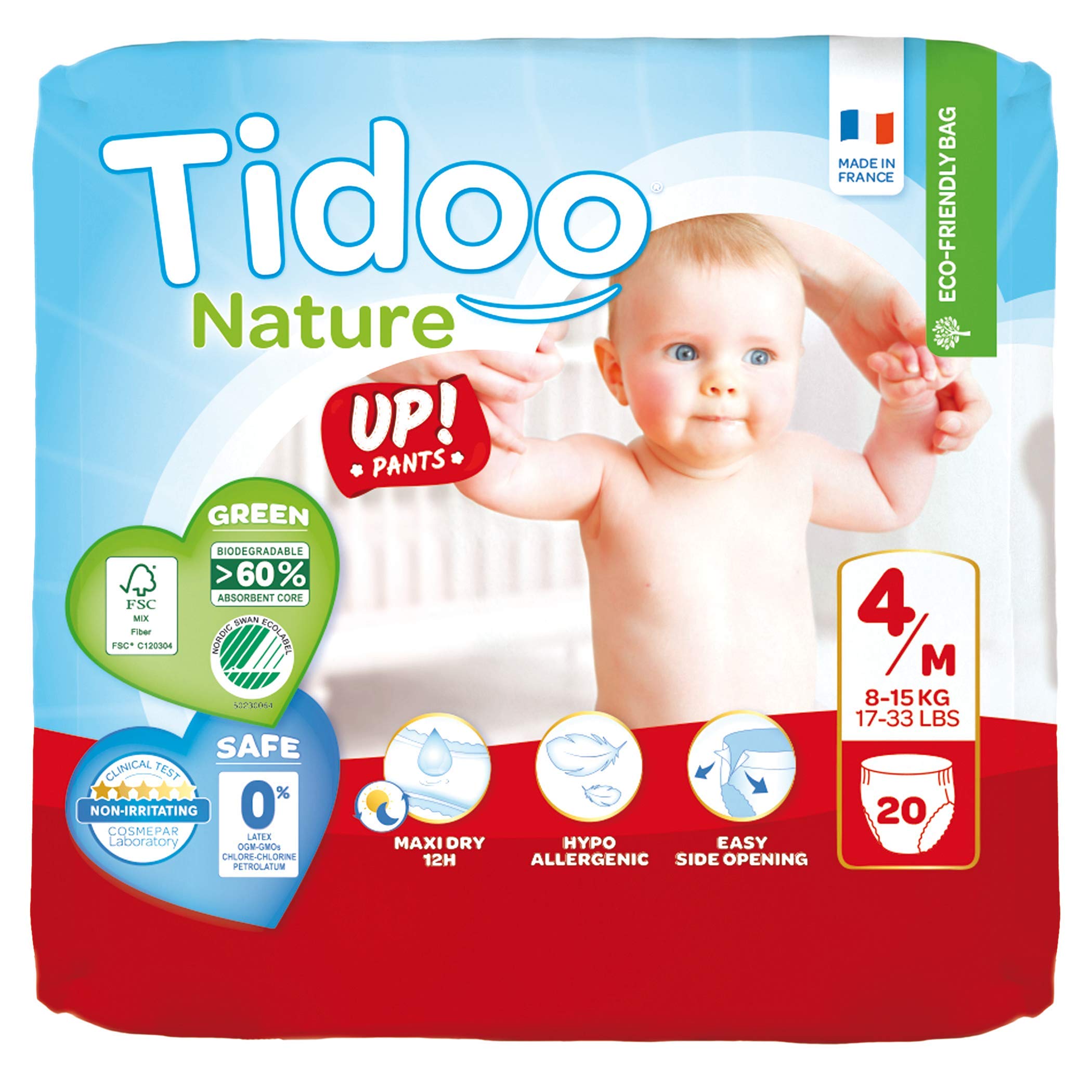 Tidoo Einweg-Baby-Trainingshosen, Größe 4, 20 Stück