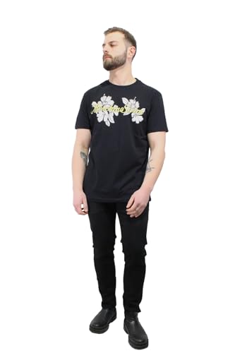 MOSCHINO T-Shirt schwarz Blumen drucken, Schwarz , Large