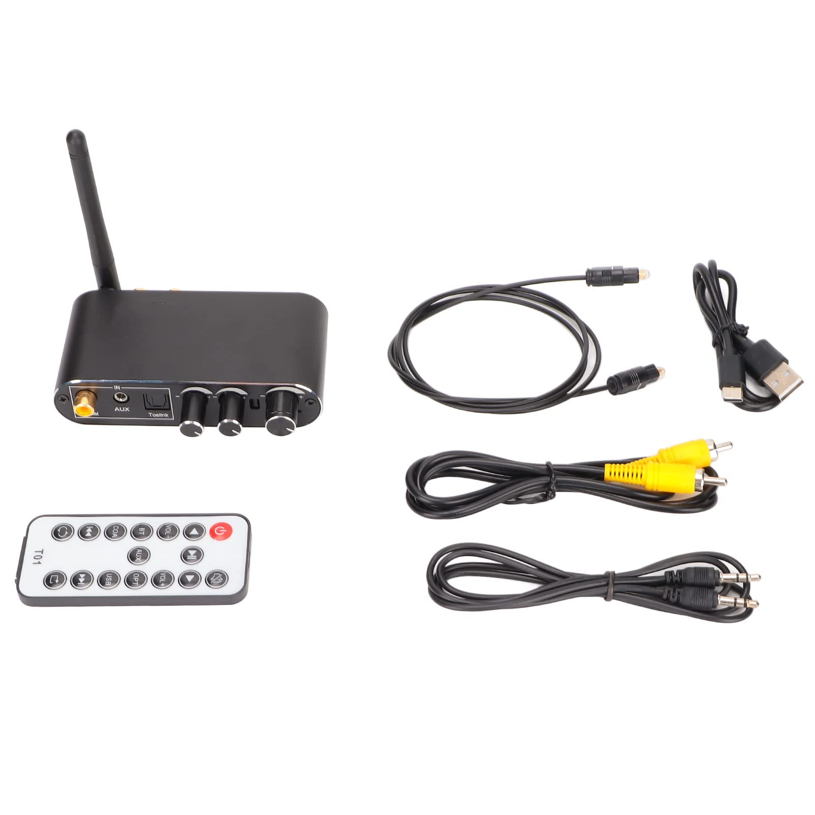 Digital-zu-Analog-Audio-Konverter mit Bluetooth 5.0, 2 Geräte Verbinden DAC-Konverter Unterstützt 3,5-mm-Anschluss, Audio-Adapter Unterstützt Lautstärkeregelung Musikumschaltung