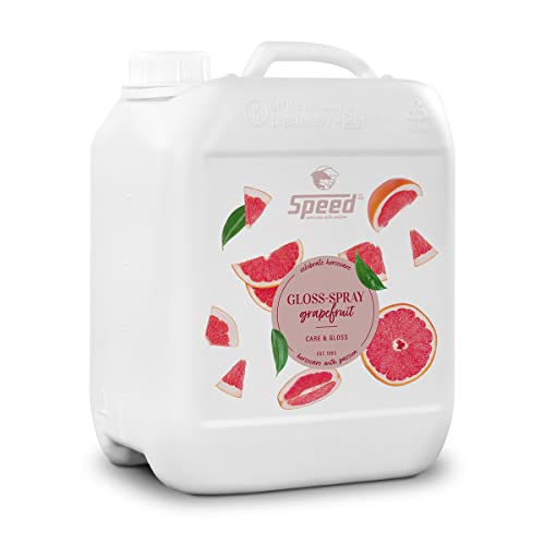 Speed Gloss-Spray Grapefruit, Schweif- und Mähnenspray für Pferde, mit fruchtigem Grapefruitduft, ultraleichte Kämmbarkeit, Perlglanzeffekt, minimiert Haarbruch (2,5 l)