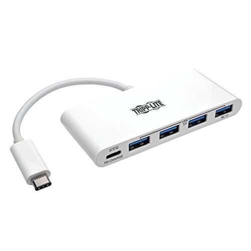 Tripp Lite 4-Port USB 3.1 Gen 1 USB-C auf USB-A tragbarer Hub mit x4 USB-A & USB-C Ladeanschluss 5 Gbps (U460-004-4A-C)