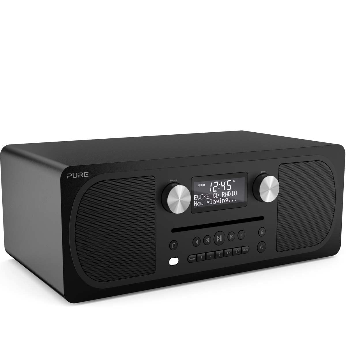 Pure Evoke C-D6 Stereo-All-in-One-Musikanlage (Digitalradio, CD, DAB/DAB+ Digital-, UKW-Radio, Internetradio, Bluetooth, Weckfunktionen und Sleep-Timer, 20 Senderspeicherplätze, AUX), Siena Schwarz