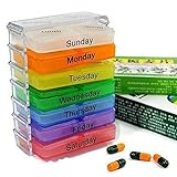 ZHONGJIUYUAN 5 Stück 7 Tage Pillendose Medizin Tablettensortierer Medikamentenbox Container Medizin wöchentliche Pillendose Medikamentenbehälter Splitter für gesunde Pflege