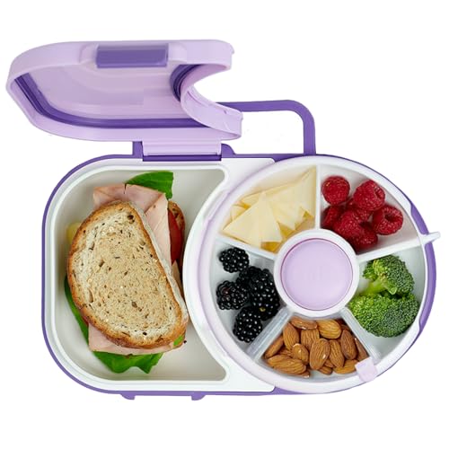 GoBe Kinder-Lunchbox – wiederverwendbarer Snackbehälter mit 5 Fächern und Deckel | BPA- und PVC-frei | spülmaschinenfest | kein Verschütten, auslaufsicher