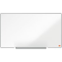 Nobo Magnetisches Widescreen-Emaillle-Whiteboard mit Stiftablage, 710 x 400 mm, Schlanker Zierrahmen, InvisaMount-Montagesystem, Impression Pro, Weiß, 1915248