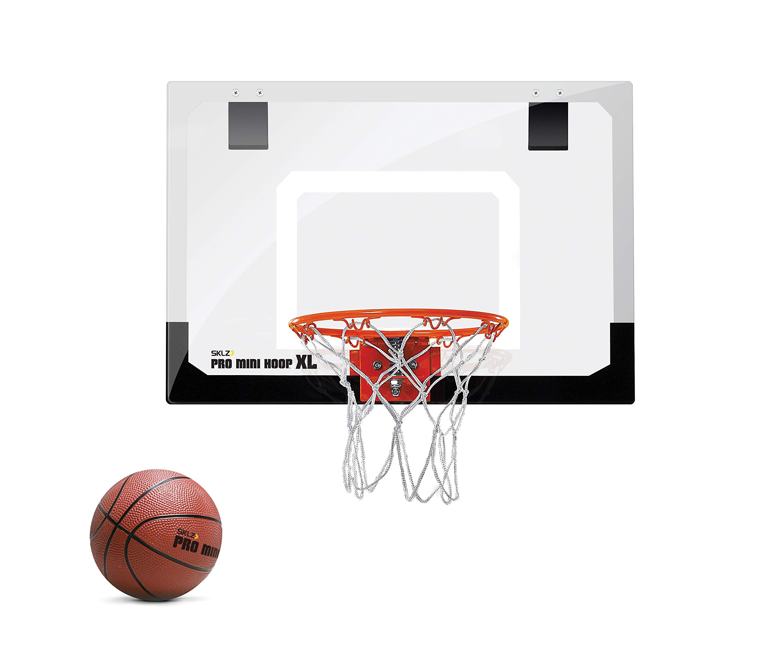 SKLZ 450 Pro Mini Basketballkorb fürs Zimmer mit Ball, Basketball Training, Mini Basketball, Mit Schutzpolster und Türhaken, Mehrfarbig, XL