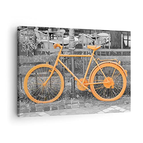 Bild auf Leinwand - Leinwandbild - Fahrräder Sport Verkehr alt - 70x50cm - Wand Bild - Wanddeko - Leinwanddruck - Bilder - Kunstdruck - Wanddekoration - Leinwand bilder - Wandkunst - AA70x50-3134