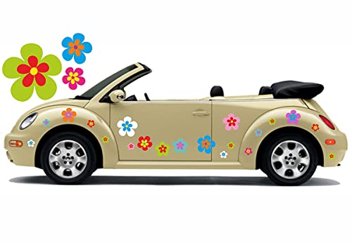 Hippie Blumen Aufkleber, Autoaufkleber Hippie 030 - bunt gemischt (42)