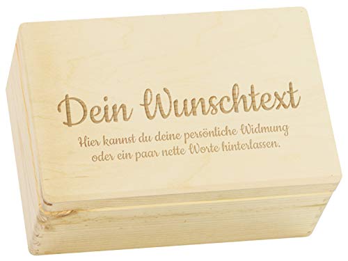 LAUBLUST Große Holzkiste - Personalisiert mit Individueller Wunsch-Gravur - 30x20x14cm, Natur, FSC® - Geschenk-Kiste | Aufbewahrungskiste | Erinnerungs-Box