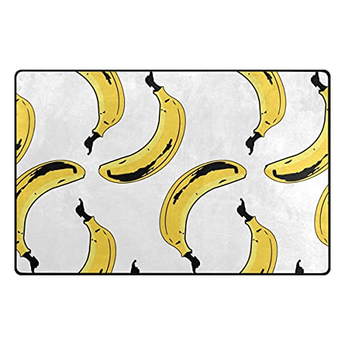 Teppich mit Bananen-Muster, rutschfest, für Wohnzimmer, Esszimmer, Schlafzimmer, 152,4 x 99,1 cm
