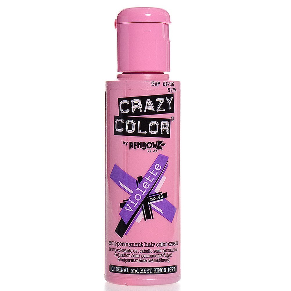 Renbow Crazy Color Semi-permanente Haarfarbe Color Creme – 4 x Violette 100 ml