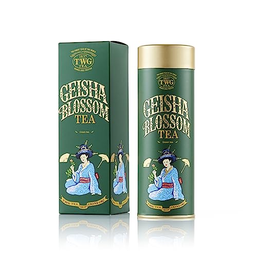 TWG Tea | Geisha Blossom Tea | Grüner Tee | Passionsfrucht- und Ringelblumenblätter | Haute Couture Dose, 100G | Geschenkset