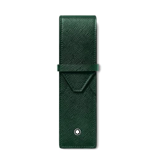 Montblanc Sartorial Etui für 2 Schreibgeräte aus Leder in der Farbe Grün, Maße: 16cm x 4,5cm x 1,8cm, 131205