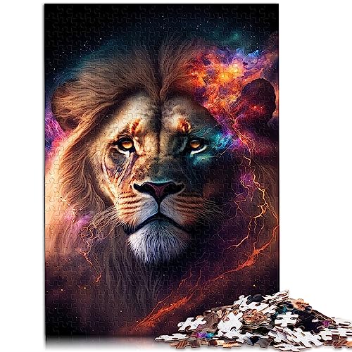 Galaxy Lion Erwachsene 1000 Teile Puzzle Geschenke Holzpuzzle für Erwachsene und Kinder ab 12 Jahren 50x75cm