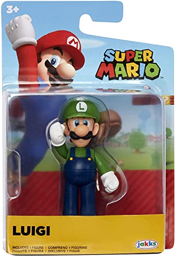 Jakks World of Nintendo – 40130 – Super Mario – Figur mit Gelenken, 6,3 cm – Figur Luigi