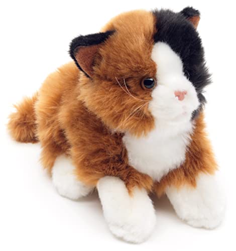 Uni-Toys - Katze dreifarbig, liegend - 20 cm (Länge) - Plüsch-Kätzchen, Glückskatze - Plüschtier, Kuscheltier