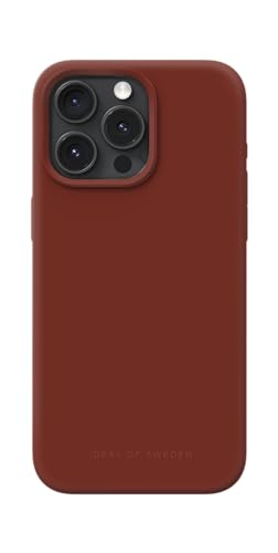 IDEAL OF SWEDEN Griffige Silikon-Handyhülle mit Einer glatten Haptik und leichtem Gefühl - Schützende stoßfeste Hülle in trendigen Farbdesigns, Kompatibel mit iPhone 15 Pro Max (Dark Amber)