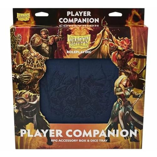 Dragon Shield RPG: Player Companion: Mitternachtsblau - kompatibel mit offiziellen DND Zauberkarten - dient auch als Würfelablage - Platz für Miniaturen, Stifte und Würfel